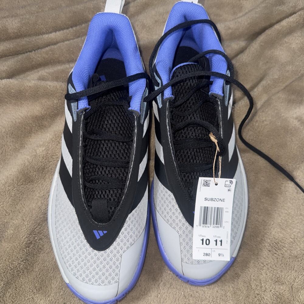 Adidas Subzone Basketball Shoes Men's Grey/Black Blue Sneakers IH8559 Sz 10 New!